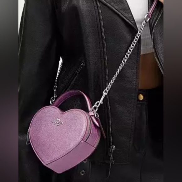 COACH Heart Shape Cossbody/Handbag & Coach Compact Mirror/Matching Wristlet NWT - Picture 15 of 17